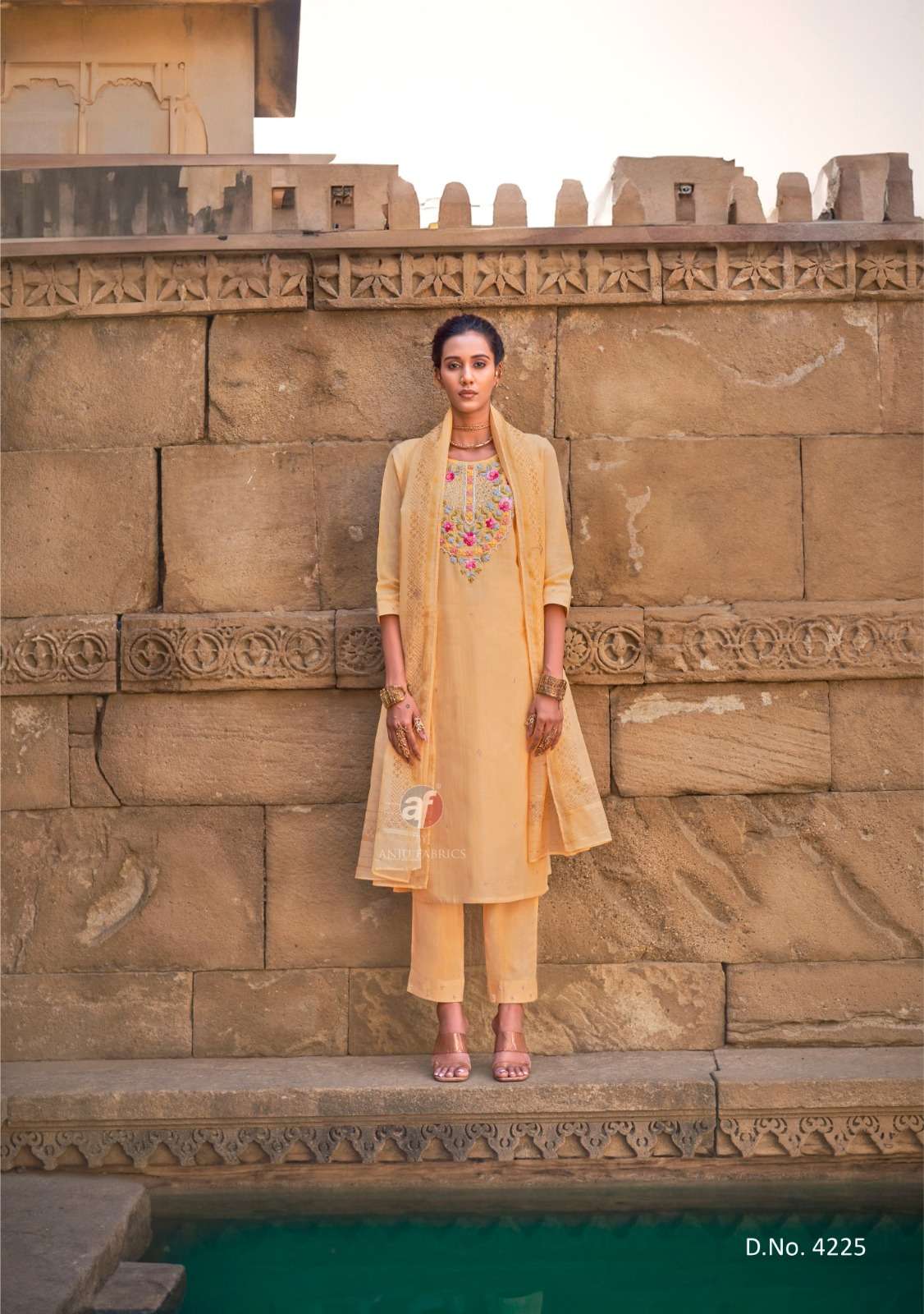CHANDANI VOL-4 BY ANJU FABRICS IN PURE COTTON WITH SELF TEXTURE WITH KNOT WORK 