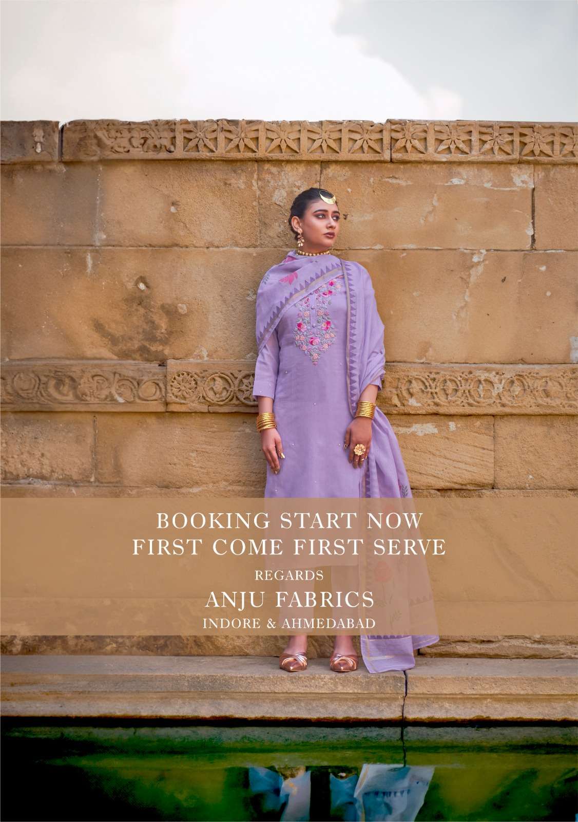 CHANDANI VOL-4 BY ANJU FABRICS IN PURE COTTON WITH SELF TEXTURE WITH KNOT WORK 