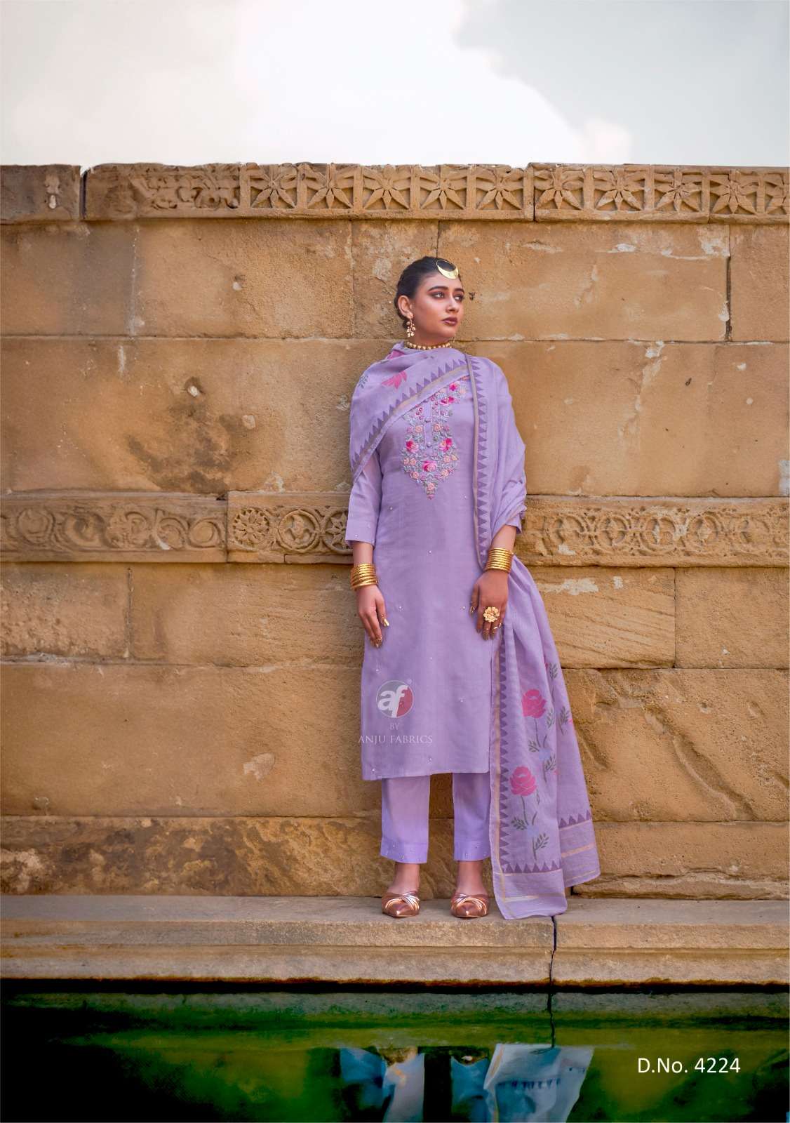 CHANDANI VOL-4 BY ANJU FABRICS IN PURE COTTON WITH SELF TEXTURE WITH KNOT WORK 