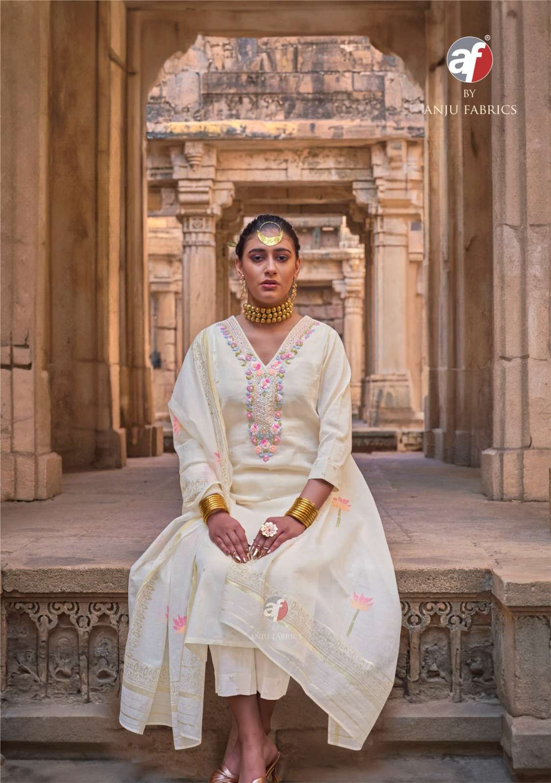CHANDANI VOL-4 BY ANJU FABRICS IN PURE COTTON WITH SELF TEXTURE WITH KNOT WORK 