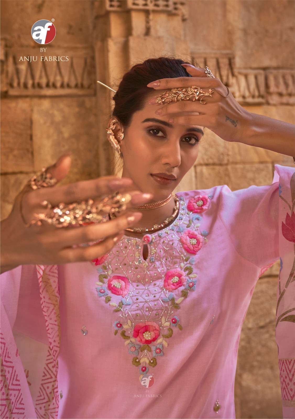 CHANDANI VOL-4 BY ANJU FABRICS IN PURE COTTON WITH SELF TEXTURE WITH KNOT WORK 