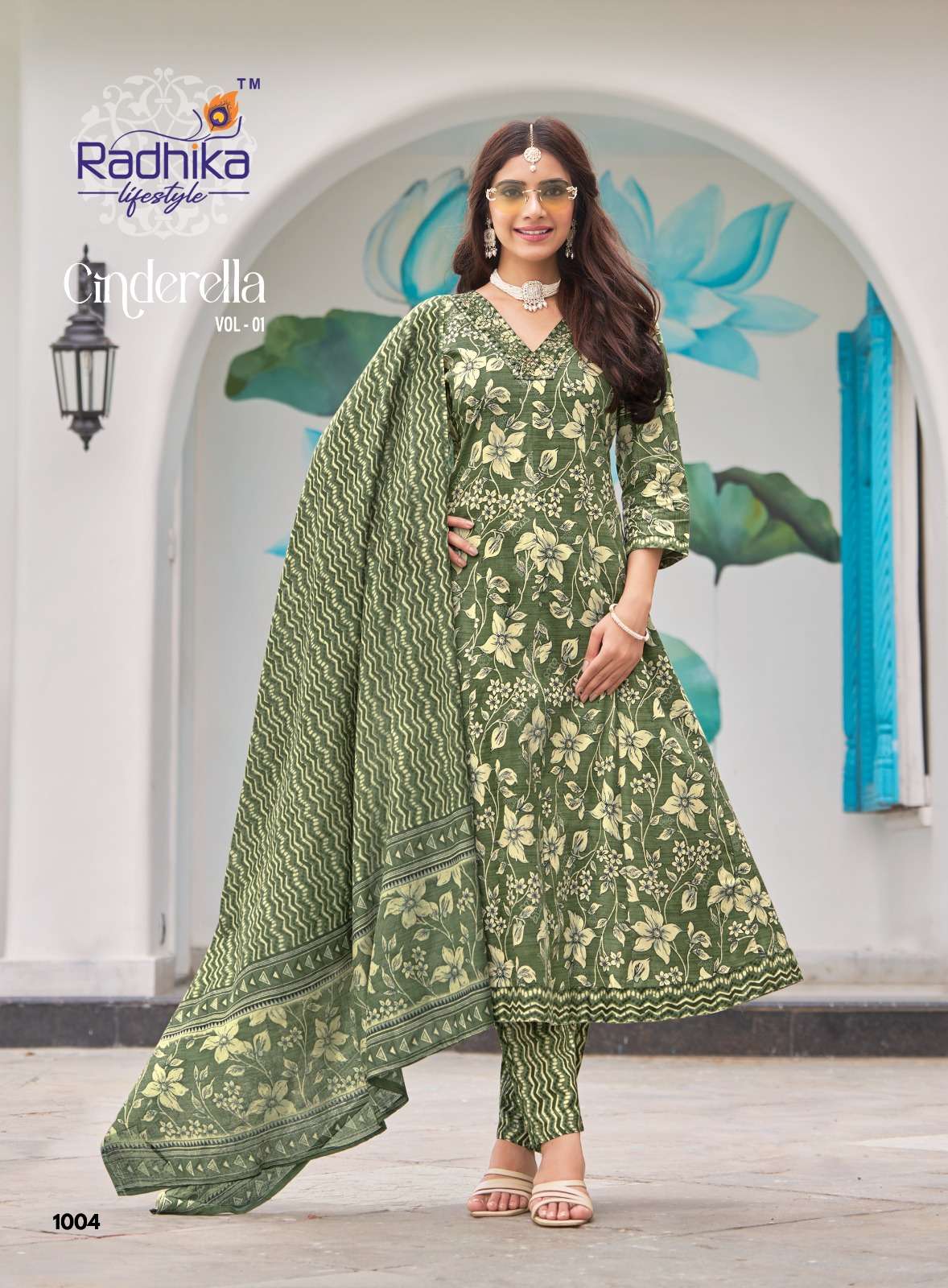 CINDRELLA VOL 1 BY RADHIKA LIFE STYLE IN HEAVY PURE COTTON PRINT WITH EMBROIDERY WORK