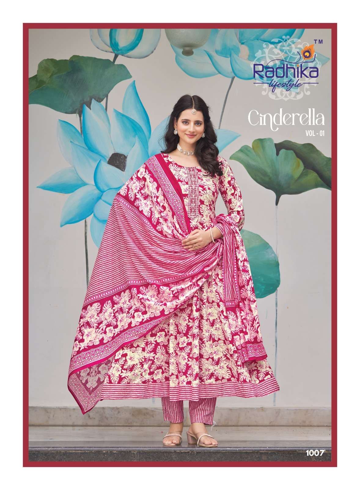 CINDRELLA VOL 1 BY RADHIKA LIFE STYLE IN HEAVY PURE COTTON PRINT WITH EMBROIDERY WORK