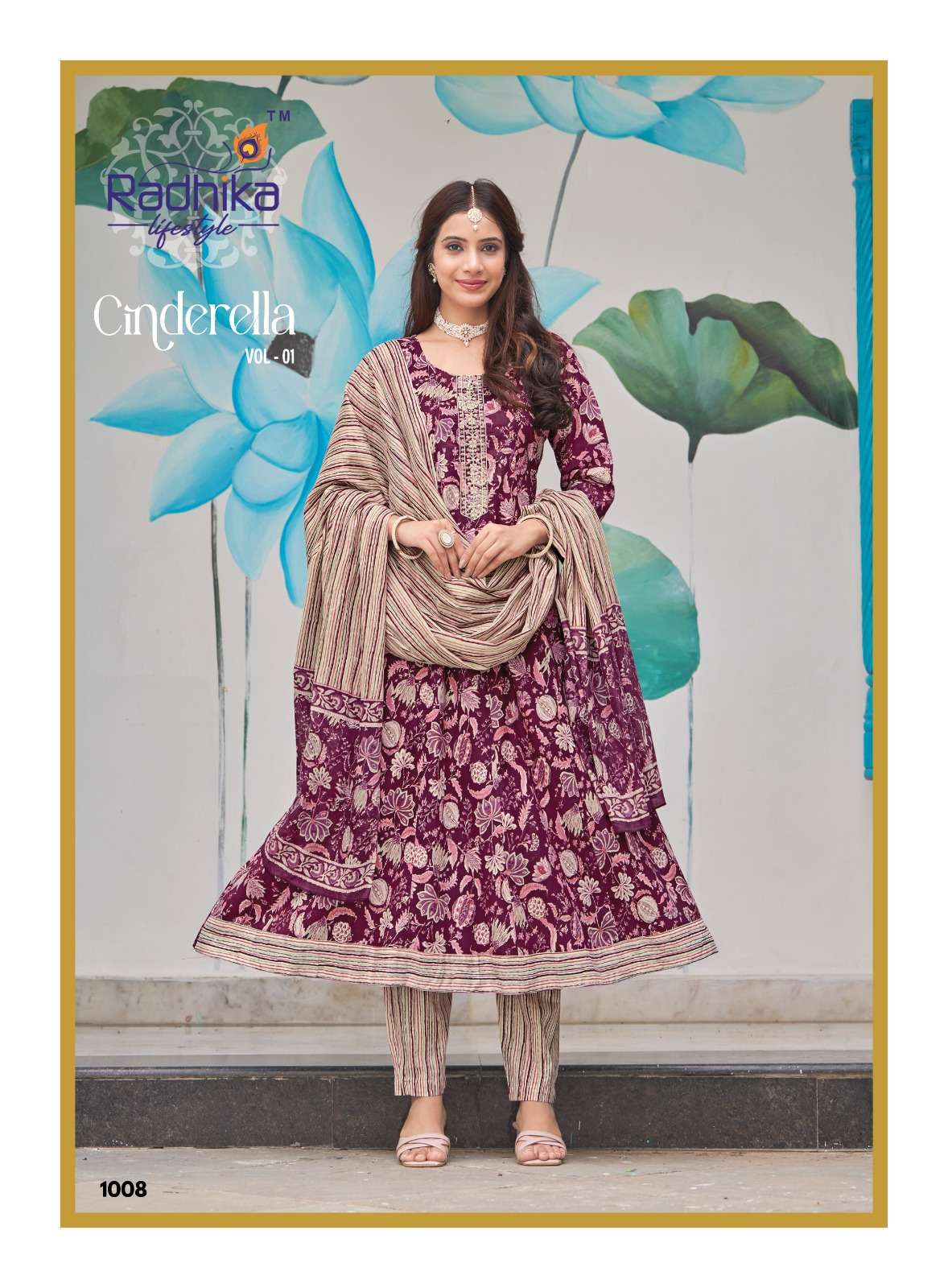 CINDRELLA VOL 1 BY RADHIKA LIFE STYLE IN HEAVY PURE COTTON PRINT WITH EMBROIDERY WORK
