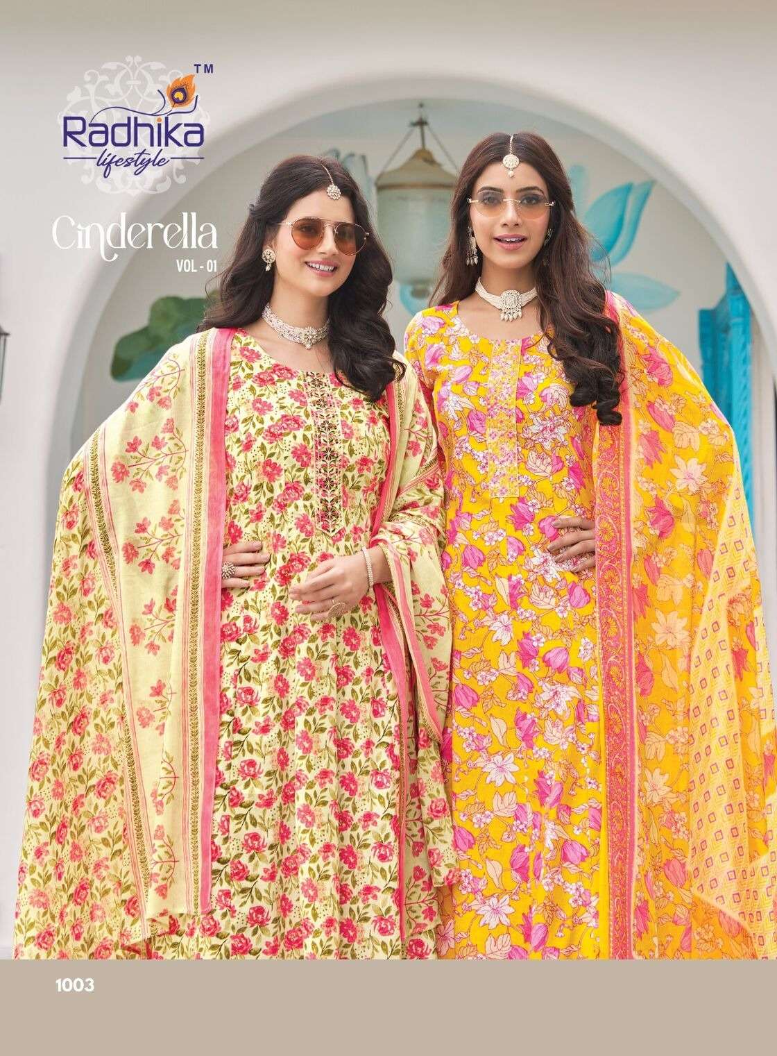 CINDRELLA VOL 1 BY RADHIKA LIFE STYLE IN HEAVY PURE COTTON PRINT WITH EMBROIDERY WORK