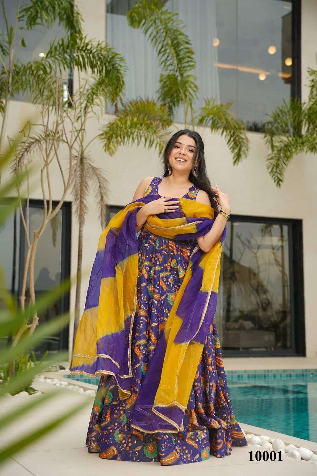 CLORA VOL-10 BY TEXOFAB IN TEBY SILK WITH HEAVY DIGITAL PRINT WITH GOWN SET COLLECTION 
