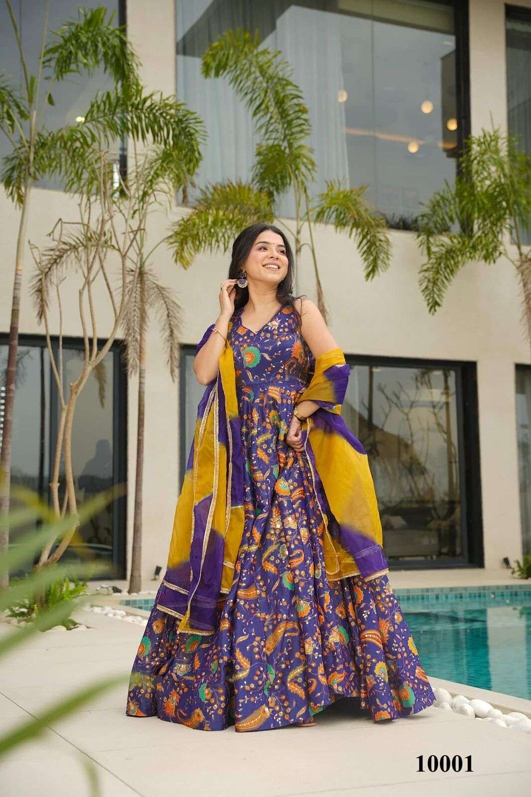 CLORA VOL-10 BY TEXOFAB IN TEBY SILK WITH HEAVY DIGITAL PRINT WITH GOWN SET COLLECTION 