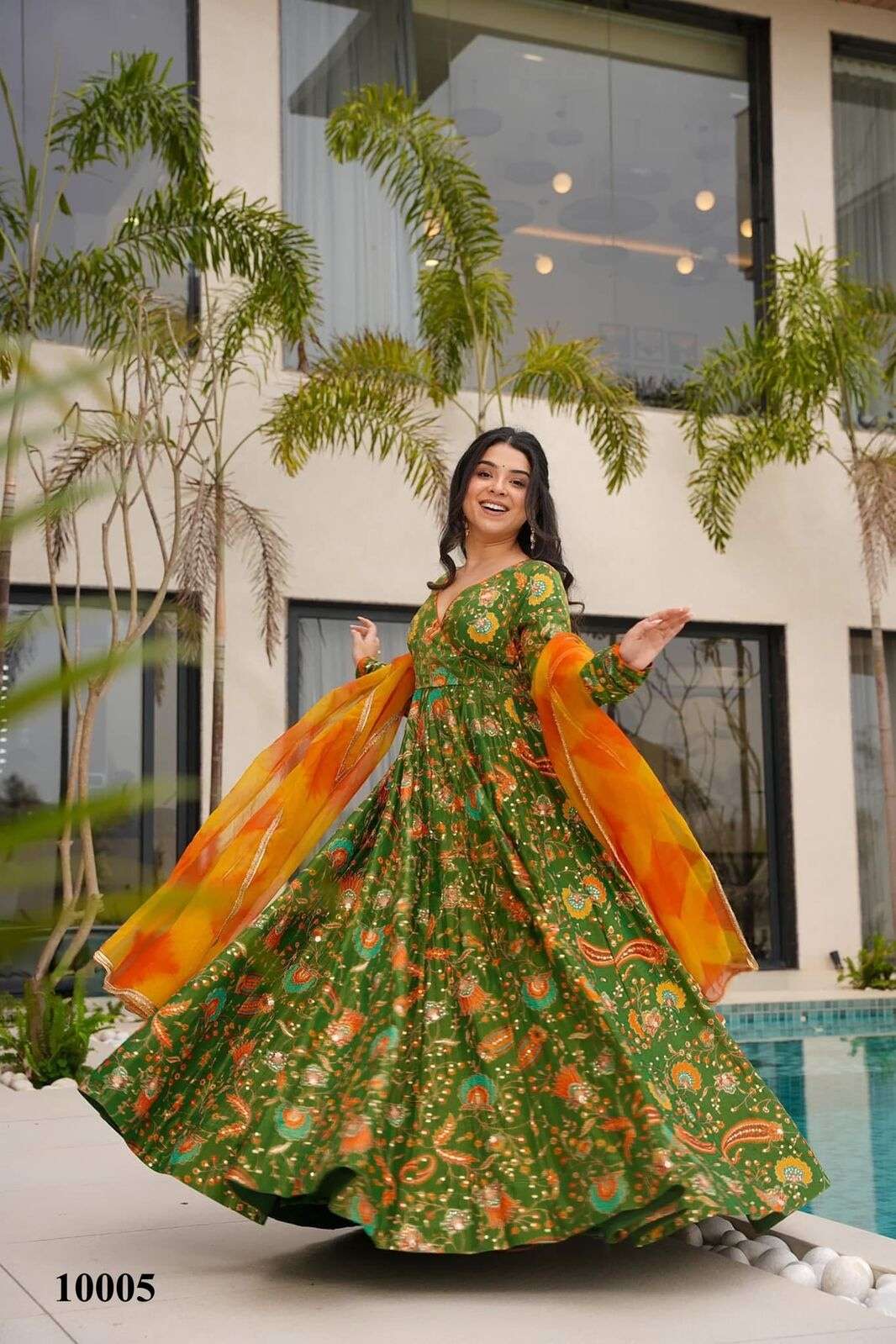 CLORA VOL-10 BY TEXOFAB IN TEBY SILK WITH HEAVY DIGITAL PRINT WITH GOWN SET COLLECTION 
