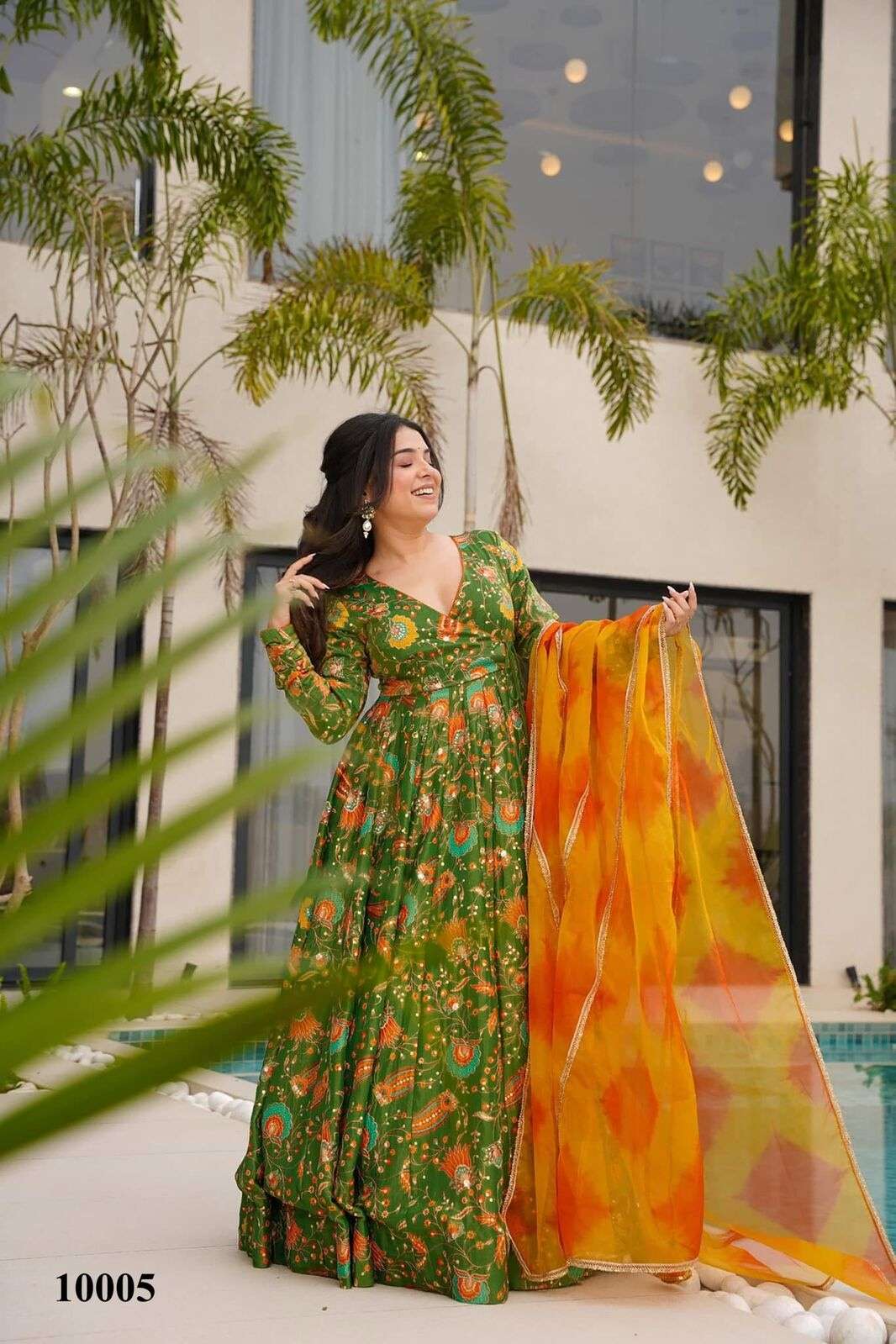 CLORA VOL-10 BY TEXOFAB IN TEBY SILK WITH HEAVY DIGITAL PRINT WITH GOWN SET COLLECTION 