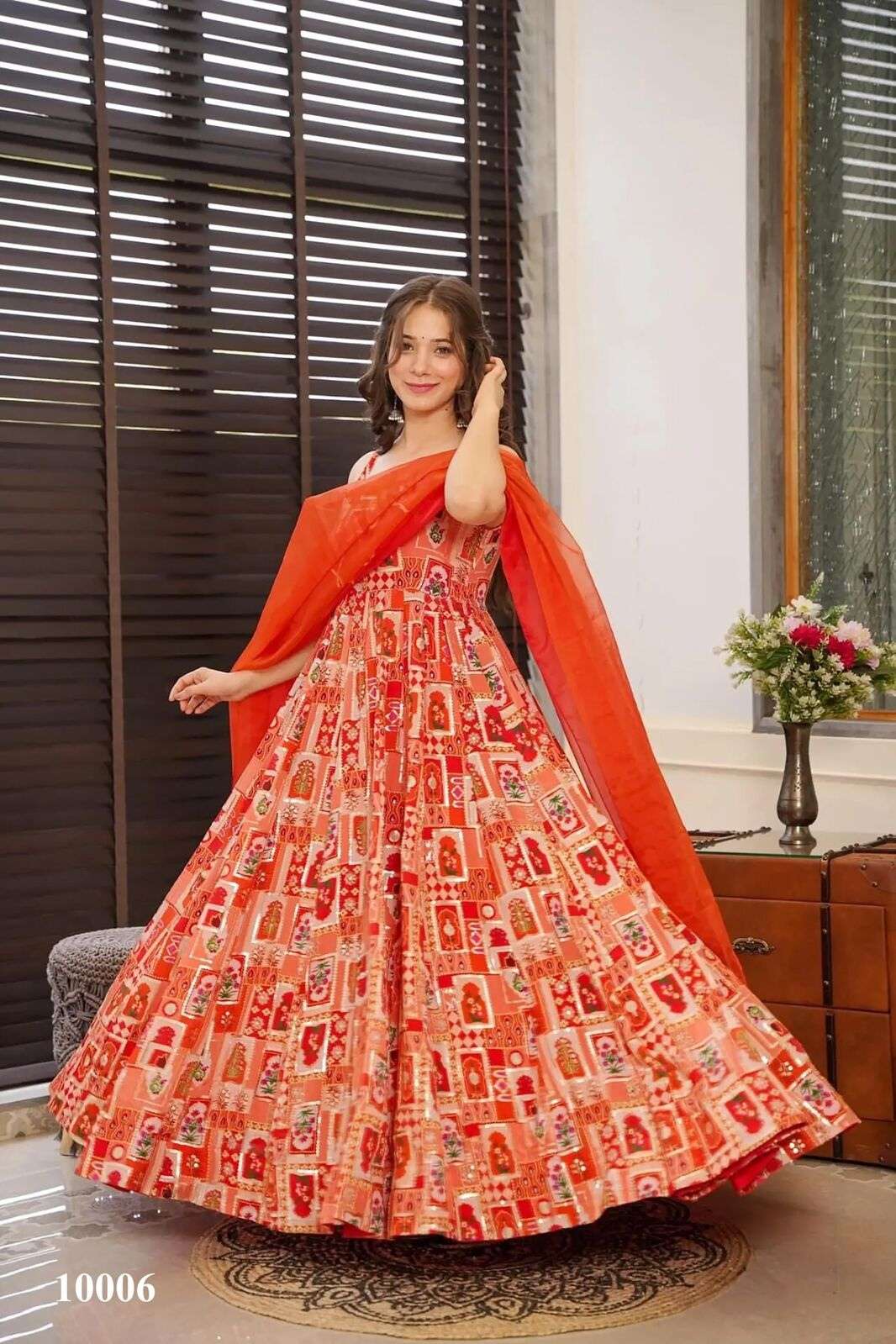 CLORA VOL-10 BY TEXOFAB IN TEBY SILK WITH HEAVY DIGITAL PRINT WITH GOWN SET COLLECTION 