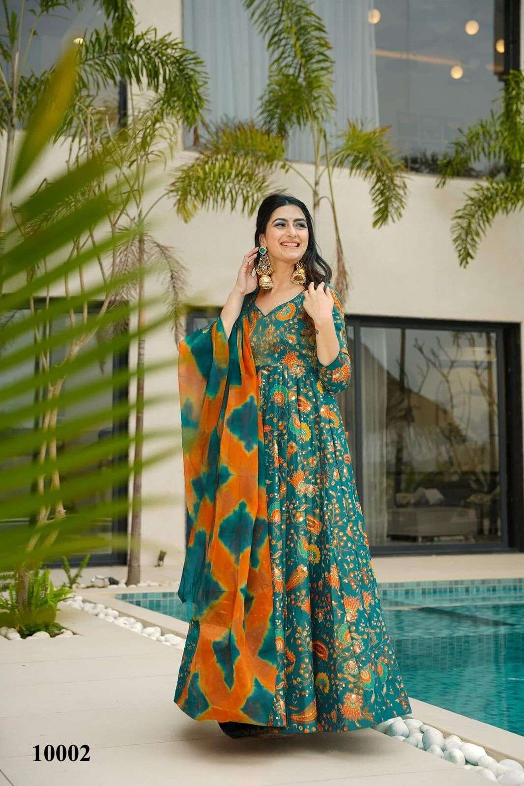 CLORA VOL-10 BY TEXOFAB IN TEBY SILK WITH HEAVY DIGITAL PRINT WITH GOWN SET COLLECTION 