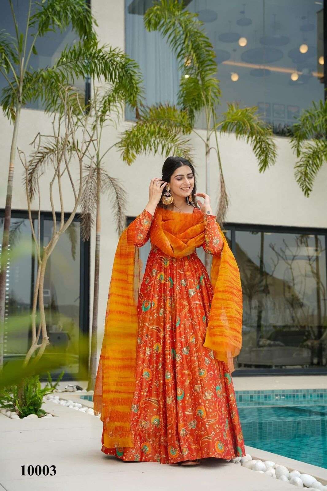 CLORA VOL-10 BY TEXOFAB IN TEBY SILK WITH HEAVY DIGITAL PRINT WITH GOWN SET COLLECTION 