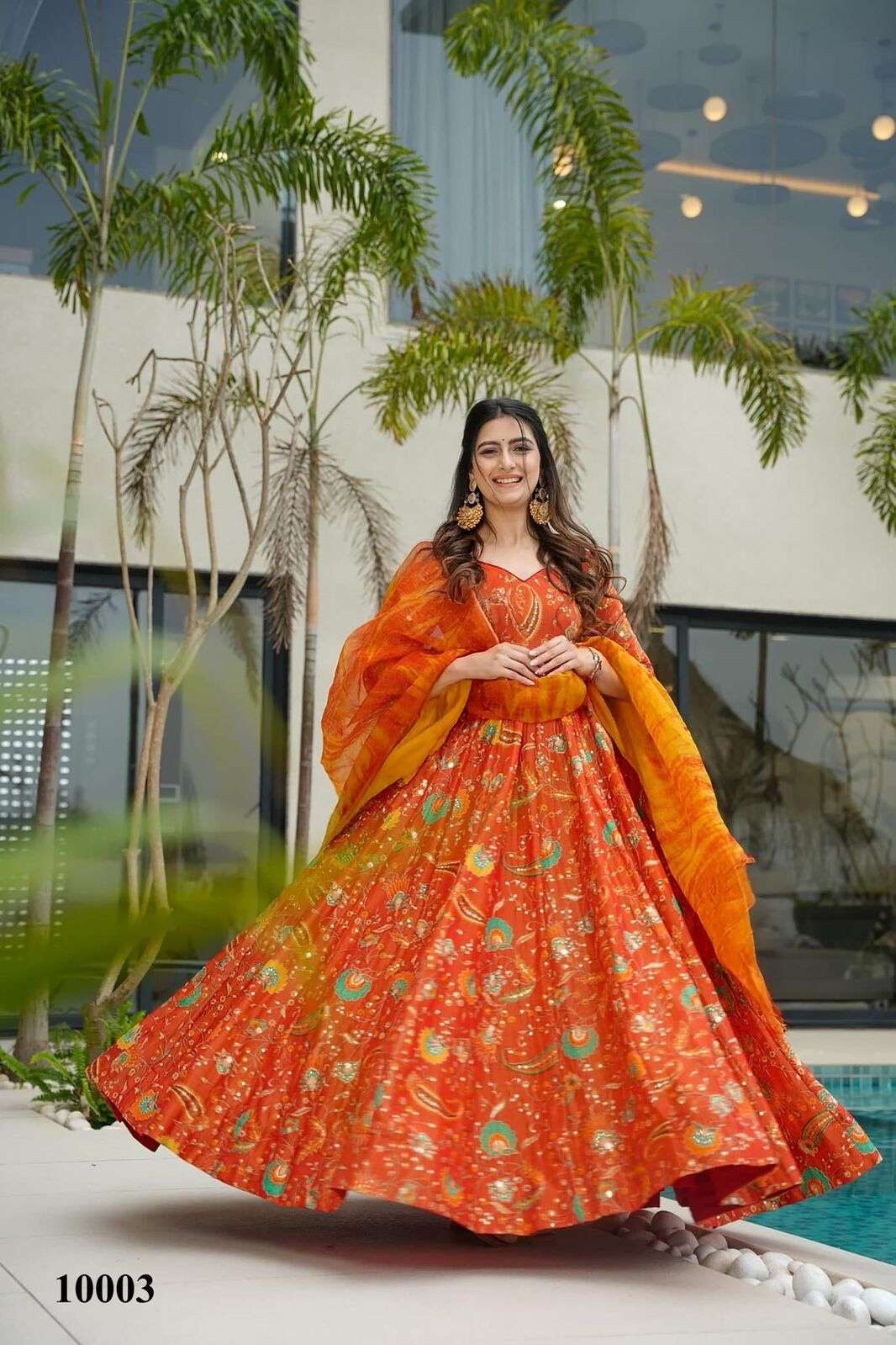CLORA VOL-10 BY TEXOFAB IN TEBY SILK WITH HEAVY DIGITAL PRINT WITH GOWN SET COLLECTION 