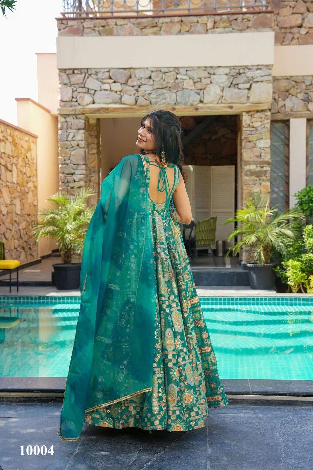 CLORA VOL-10 BY TEXOFAB IN TEBY SILK WITH HEAVY DIGITAL PRINT WITH GOWN SET COLLECTION 