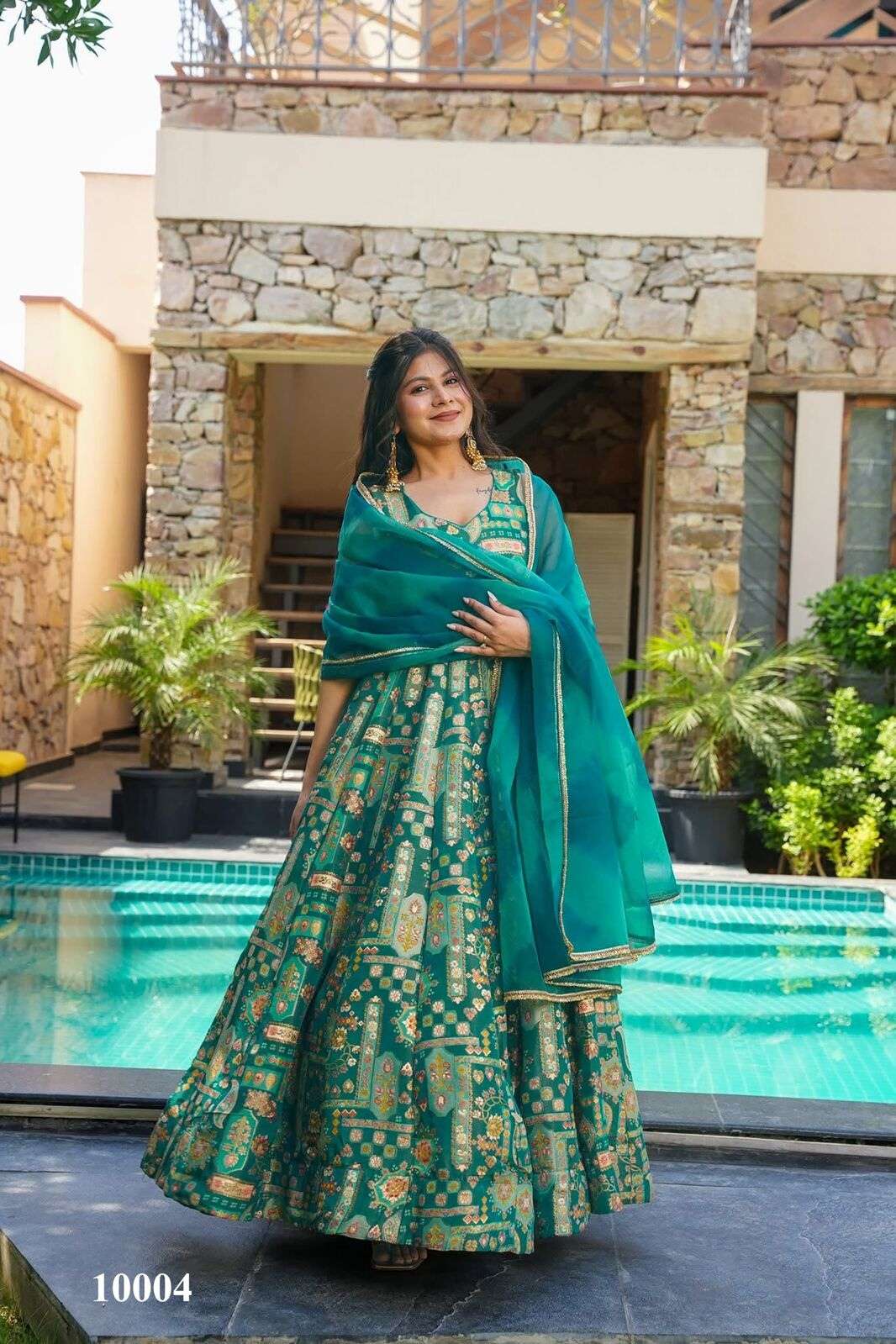 CLORA VOL-10 BY TEXOFAB IN TEBY SILK WITH HEAVY DIGITAL PRINT WITH GOWN SET COLLECTION 