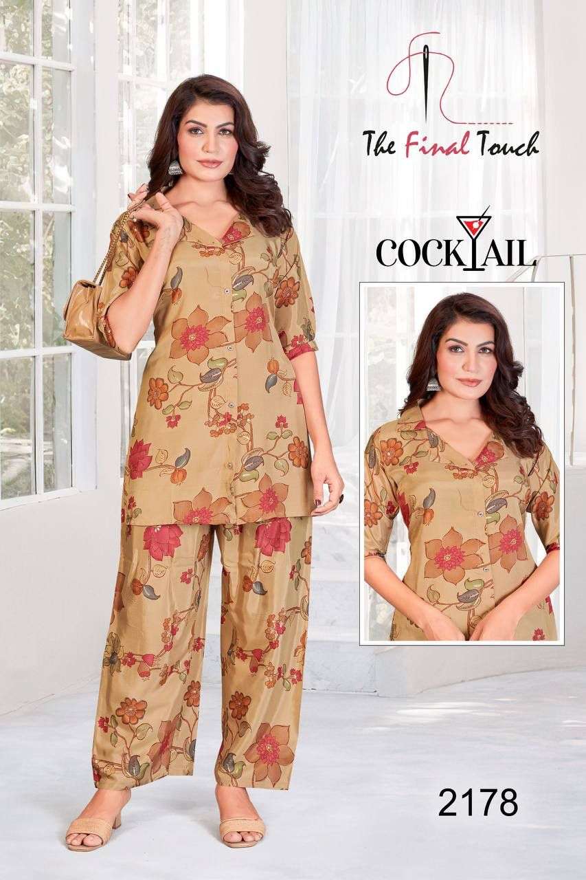 COCKTAIL BY R R FASHION IN VISCOS LENZING PRINT TOP & PLAZO CO-ORS SET 