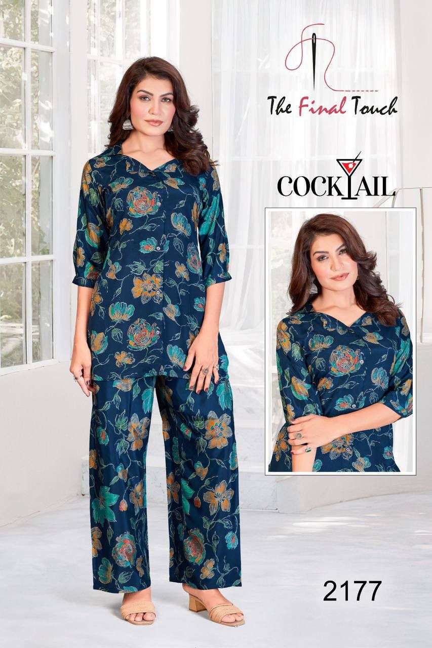 COCKTAIL BY R R FASHION IN VISCOS LENZING PRINT TOP & PLAZO CO-ORS SET 