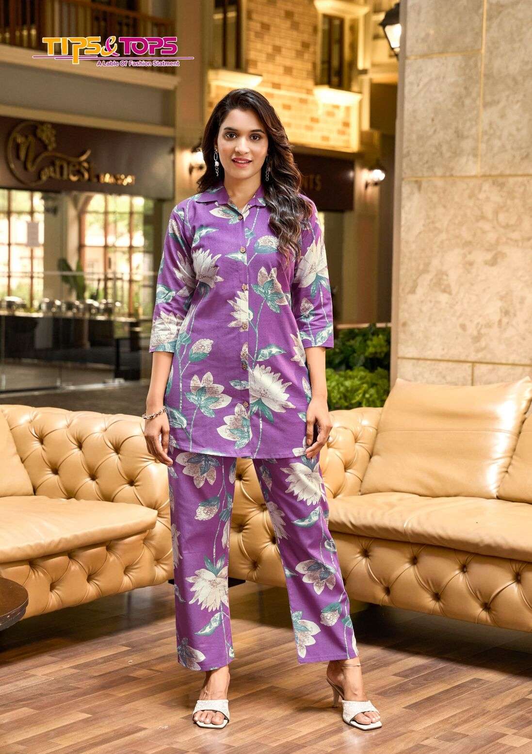 COTTON BEATS VOL-3 BY TIPS & TOPS IN COTTON FLEX PRINT WITH PANT POCKET SHIRT PATTERN CO-ORD SET