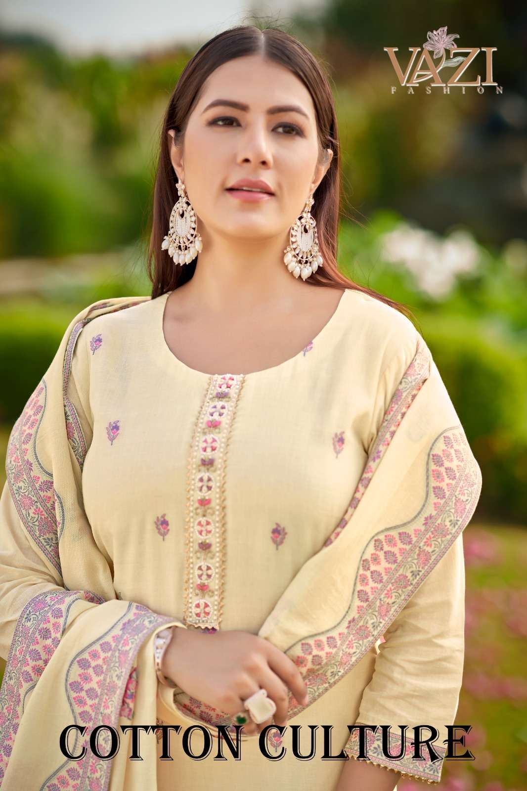 COTTON CULTURE BY VAZI FASHION IN PURE COTTON WEAVING DESGINER HAND WORK 