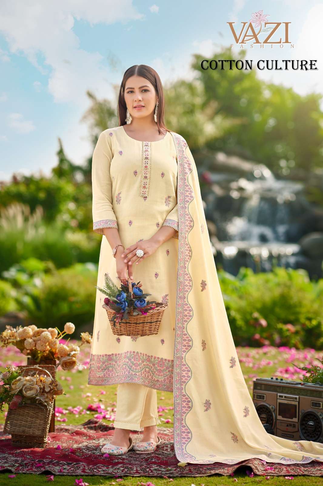 COTTON CULTURE BY VAZI FASHION IN PURE COTTON WEAVING DESGINER HAND WORK 