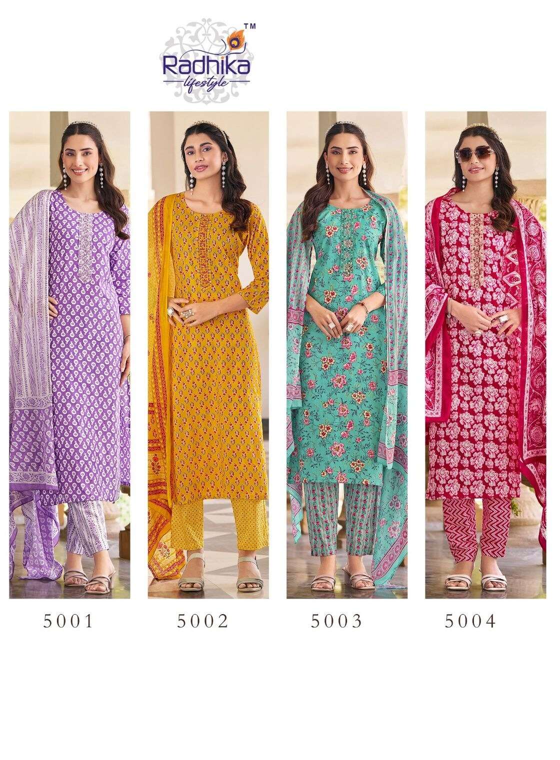 COTTON FAB VOL-5 BY RADHIKA LIFESTYLE IN PURE COTTON PRINT WITH EMBROIDERY WORK 