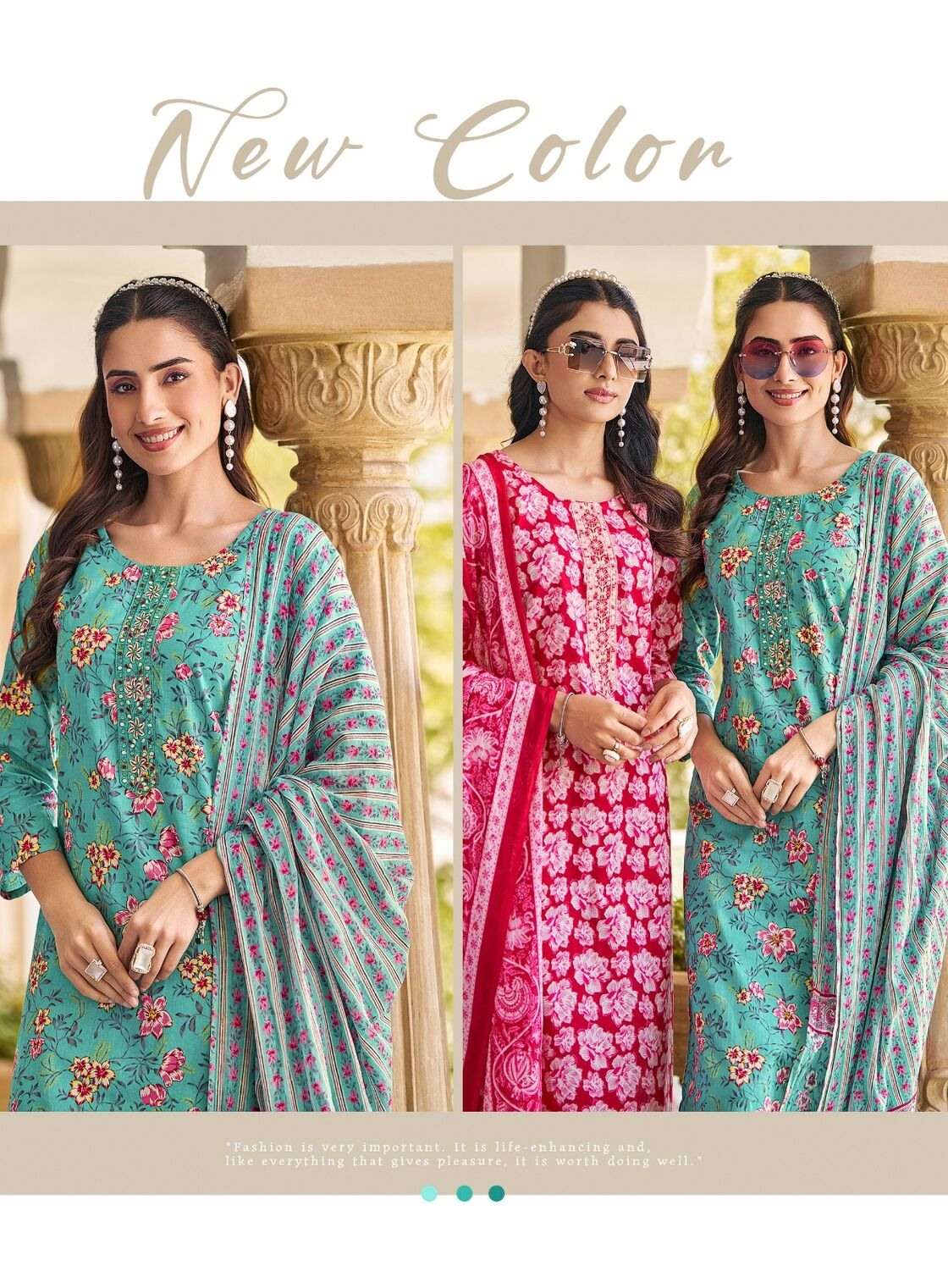 COTTON FAB VOL-5 BY RADHIKA LIFESTYLE IN PURE COTTON PRINT WITH EMBROIDERY WORK 