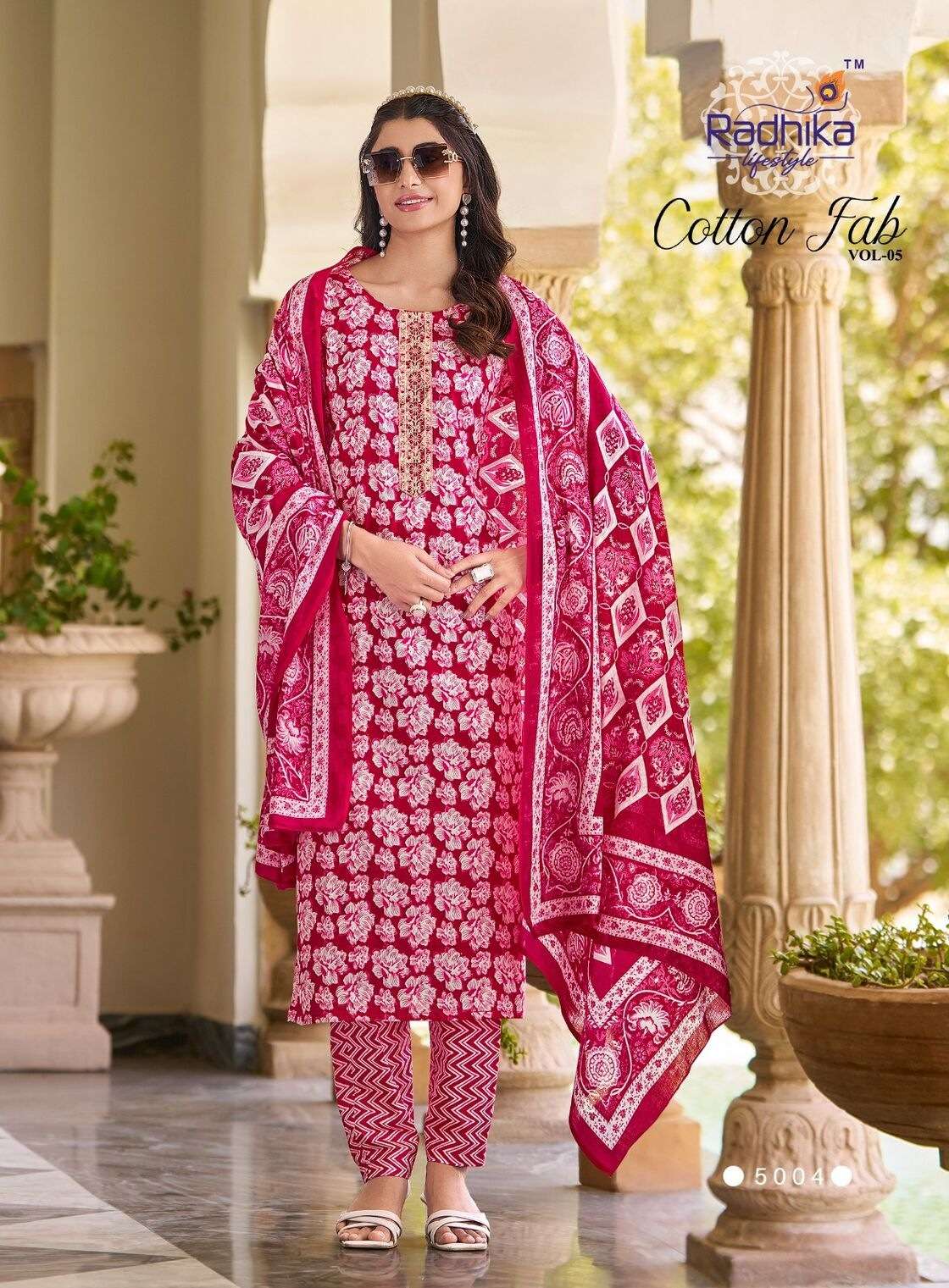COTTON FAB VOL-5 BY RADHIKA LIFESTYLE IN PURE COTTON PRINT WITH EMBROIDERY WORK 