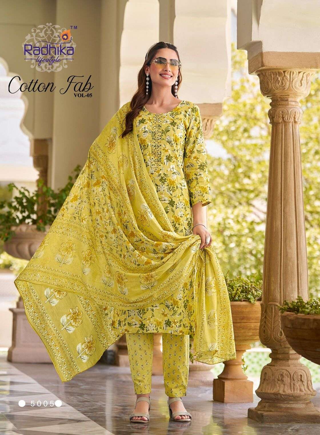 COTTON FAB VOL-5 BY RADHIKA LIFESTYLE IN PURE COTTON PRINT WITH EMBROIDERY WORK 