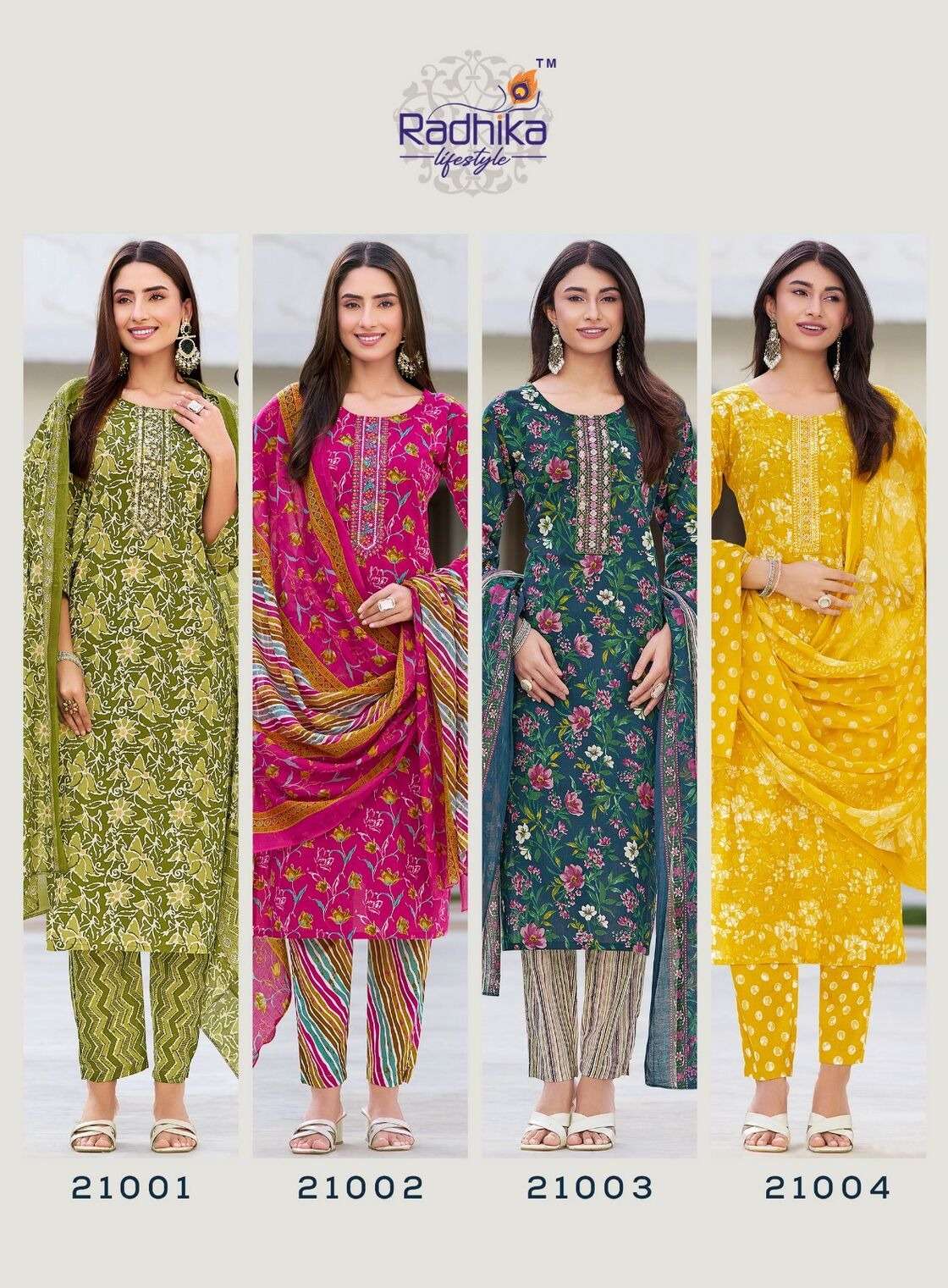 COTTON KUDI VOL-21 BY RADHIKA LIFE STYLE IN PURE COTTON KURTI WITH PANT& DUPPATTA