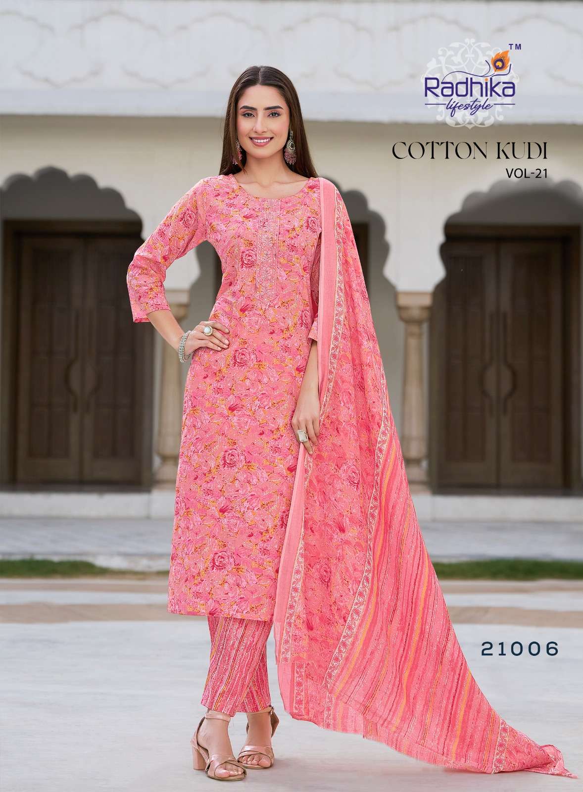 COTTON KUDI VOL-21 BY RADHIKA LIFE STYLE IN PURE COTTON KURTI WITH PANT& DUPPATTA