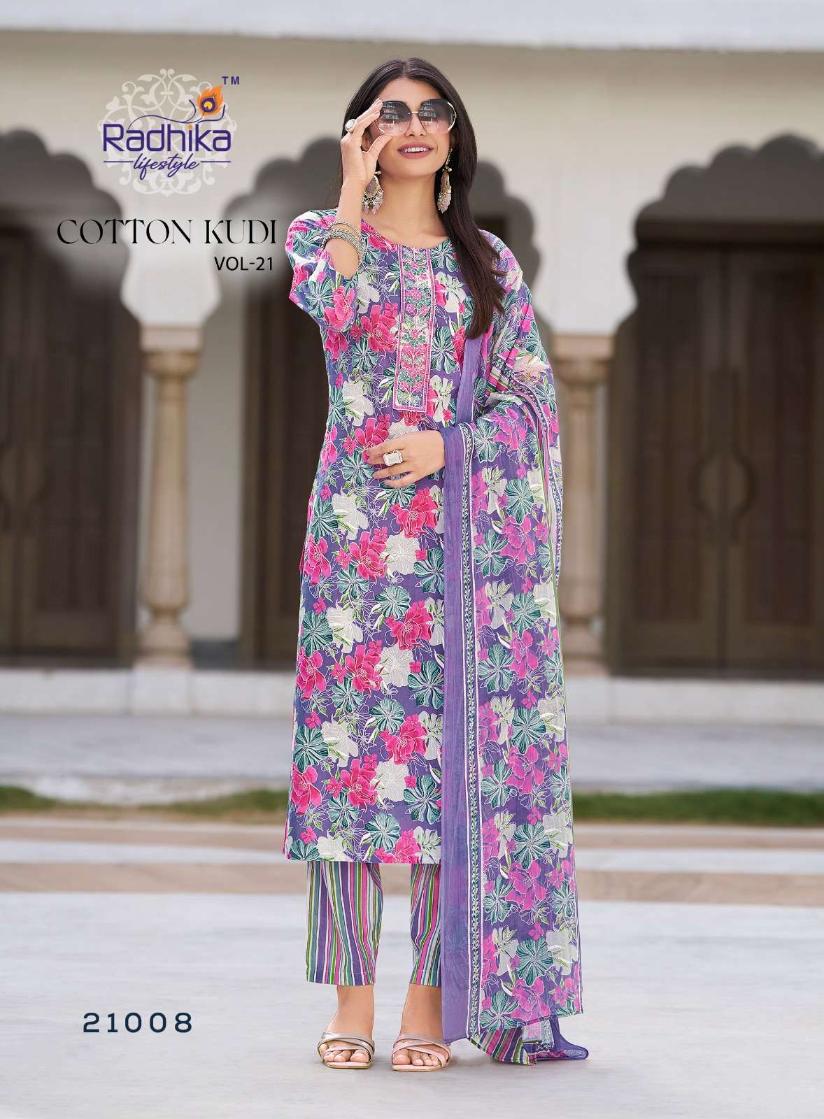 COTTON KUDI VOL-21 BY RADHIKA LIFE STYLE IN PURE COTTON KURTI WITH PANT& DUPPATTA