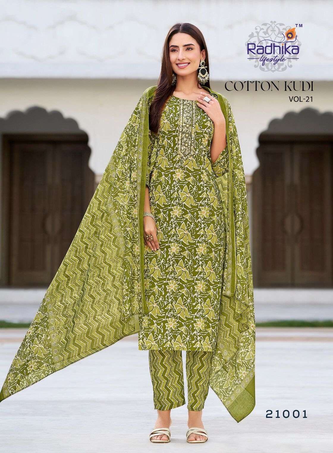 COTTON KUDI VOL-21 BY RADHIKA LIFE STYLE IN PURE COTTON KURTI WITH PANT& DUPPATTA