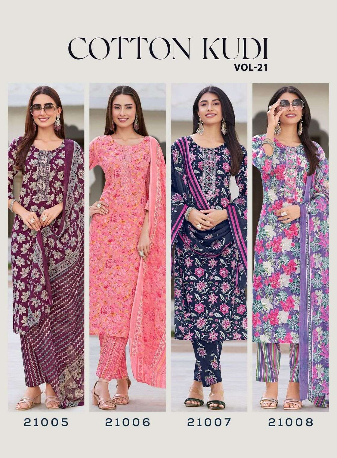 COTTON KUDI VOL-21 BY RADHIKA LIFE STYLE IN PURE COTTON KURTI WITH PANT& DUPPATTA
