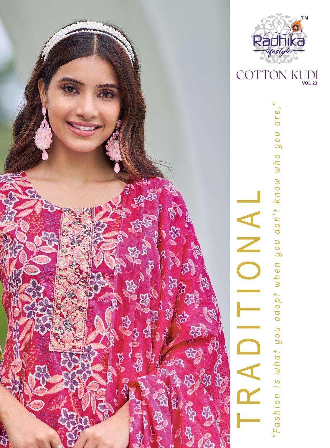 COTTON KUDI VOL-22 BY RADHIKA LIFE STYLE IN PURE COTTON KURTI WITH PANT& DUPPATTA