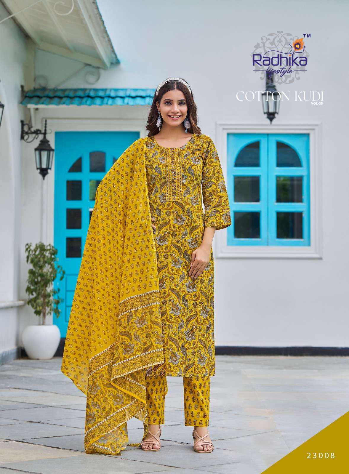 COTTON KUDI VOL-22 BY RADHIKA LIFE STYLE IN PURE COTTON KURTI WITH PANT& DUPPATTA