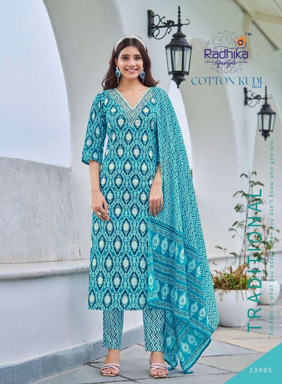 COTTON KUDI VOL-22 BY RADHIKA LIFE STYLE IN PURE COTTON KURTI WITH PANT& DUPPATTA