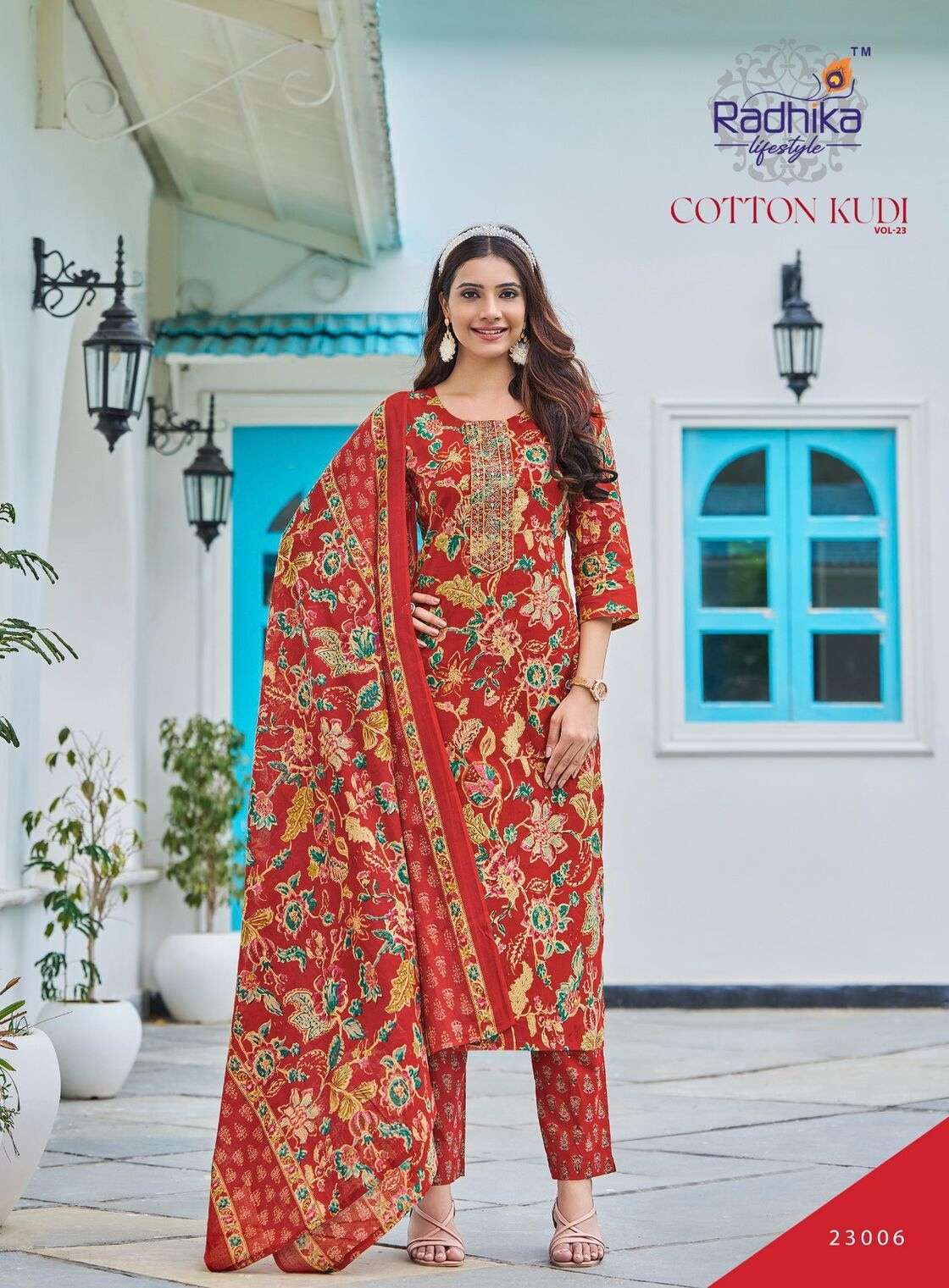 COTTON KUDI VOL-22 BY RADHIKA LIFE STYLE IN PURE COTTON KURTI WITH PANT& DUPPATTA