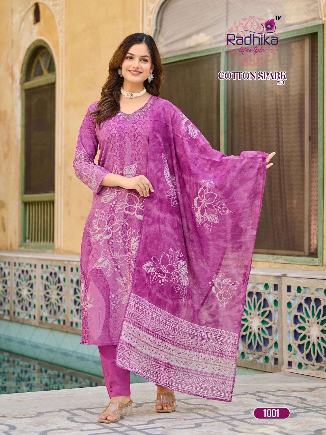 COTTON SPARK VOL-1 BY RADHIKA LIFE STYLE IN HEAVY COTTON PLACEMENT PRINT WITH  HANDWORK