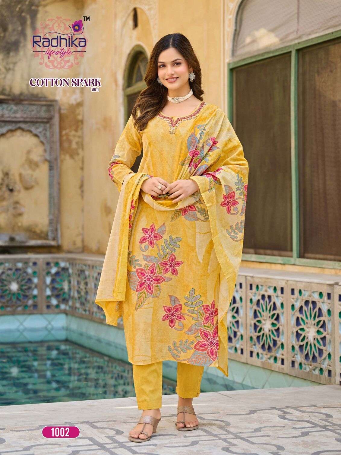 COTTON SPARK VOL-1 BY RADHIKA LIFE STYLE IN HEAVY COTTON PLACEMENT PRINT WITH  HANDWORK
