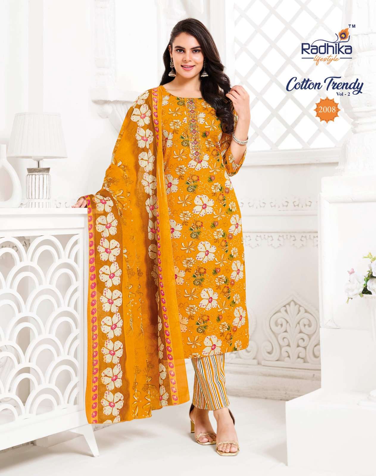 COTTON TRENDY VOL-2 BY RADHIKA LIFE STYLE IN PURE COTTON PRINT WITH EMBROIDERY WORK