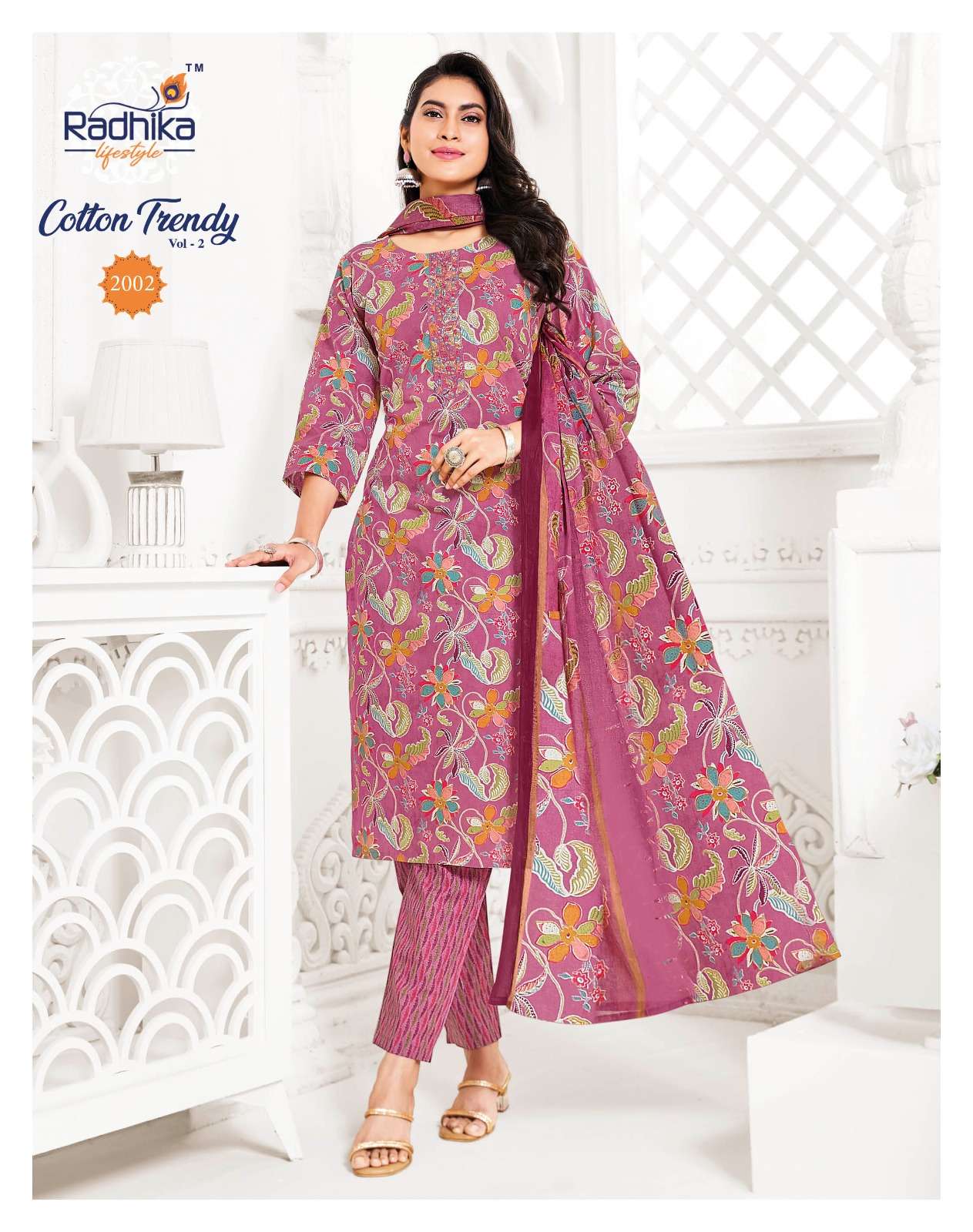 COTTON TRENDY VOL-2 BY RADHIKA LIFE STYLE IN PURE COTTON PRINT WITH EMBROIDERY WORK
