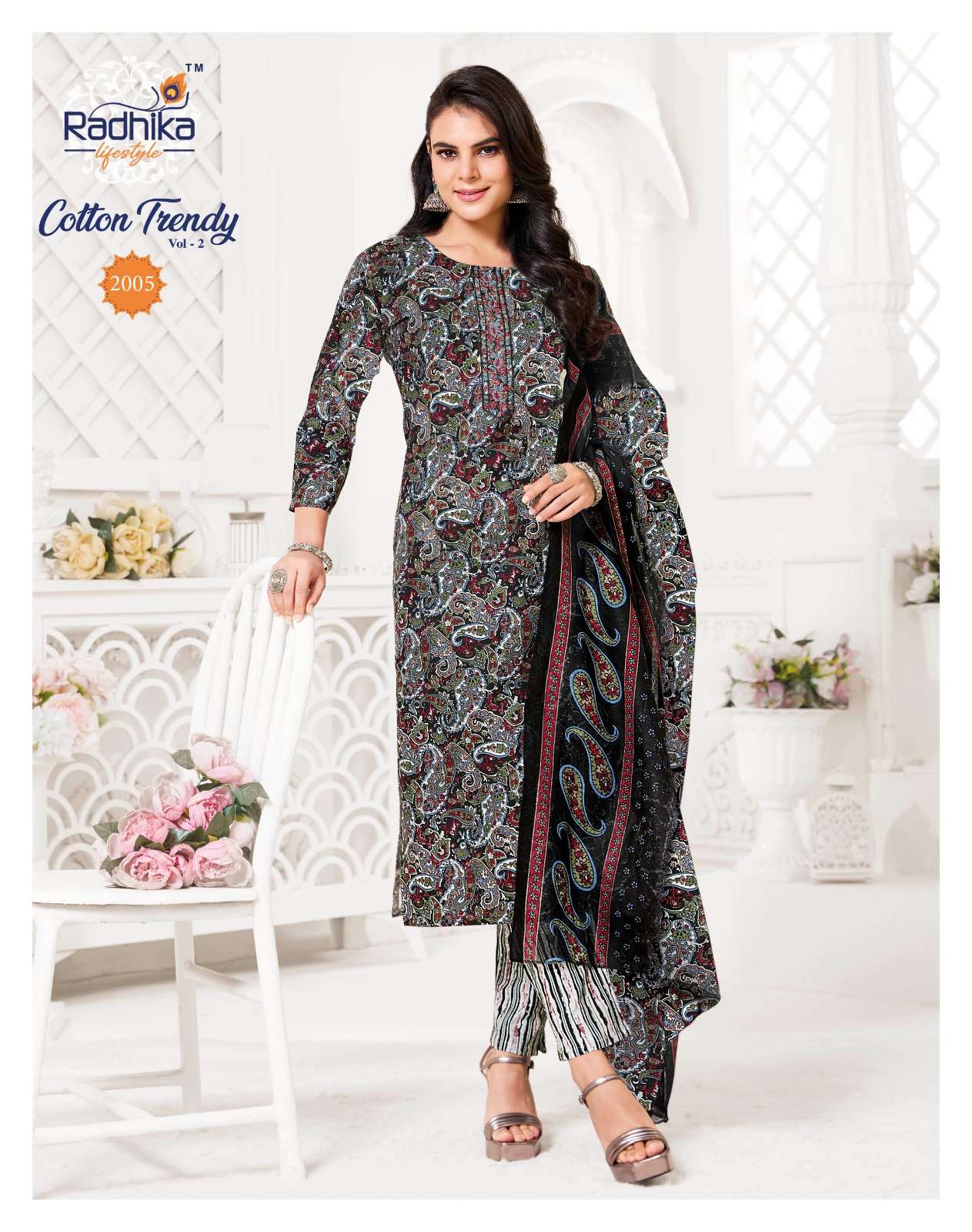 COTTON TRENDY VOL-2 BY RADHIKA LIFE STYLE IN PURE COTTON PRINT WITH EMBROIDERY WORK