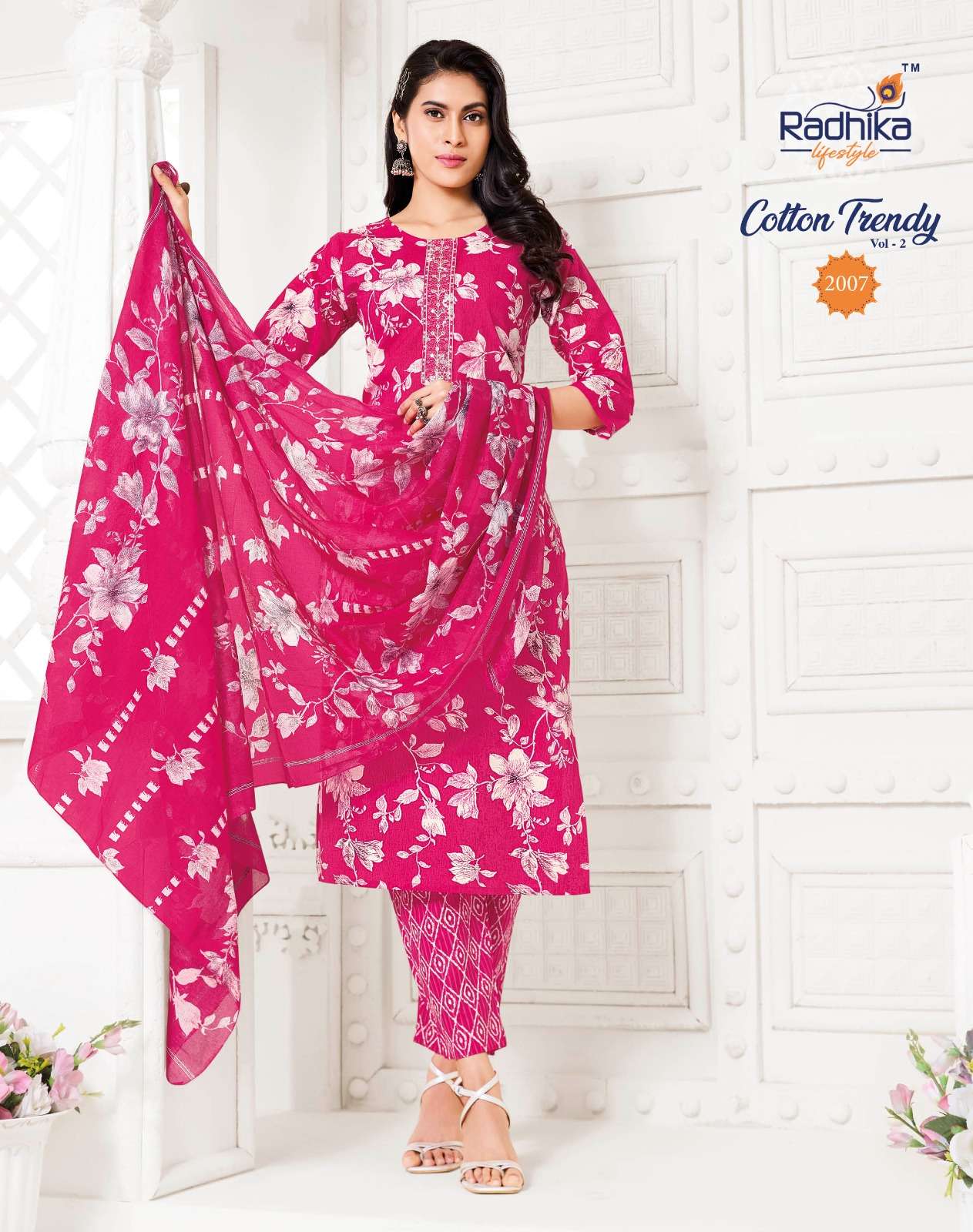 COTTON TRENDY VOL-2 BY RADHIKA LIFE STYLE IN PURE COTTON PRINT WITH EMBROIDERY WORK