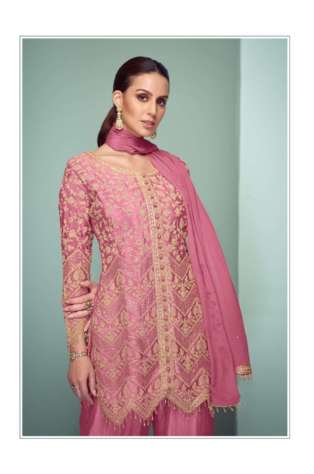 CROWN PLATINUM BY GULKAYRA DESIGNER IN REAL CHINON WITH HAND WORK 