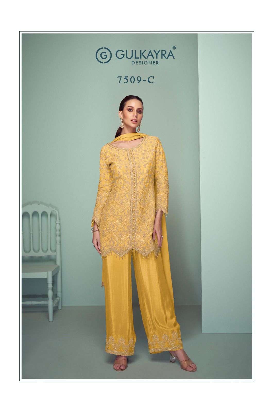 CROWN PLATINUM BY GULKAYRA DESIGNER IN REAL CHINON WITH HAND WORK 