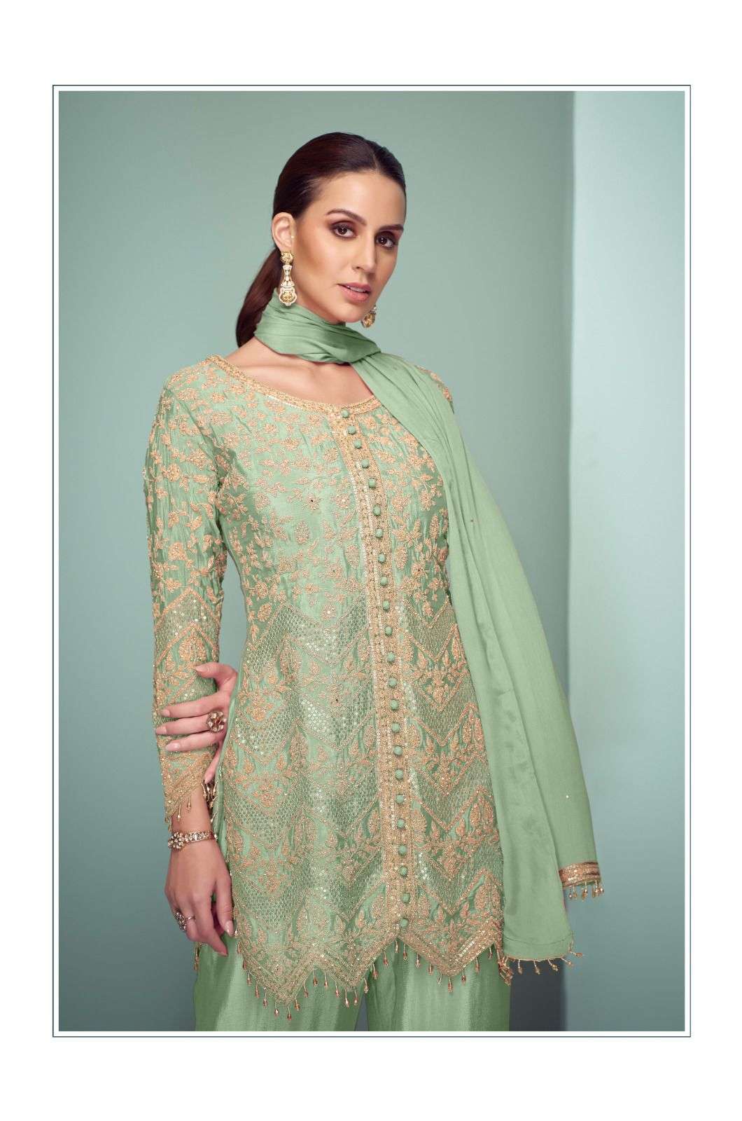CROWN PLATINUM BY GULKAYRA DESIGNER IN REAL CHINON WITH HAND WORK 