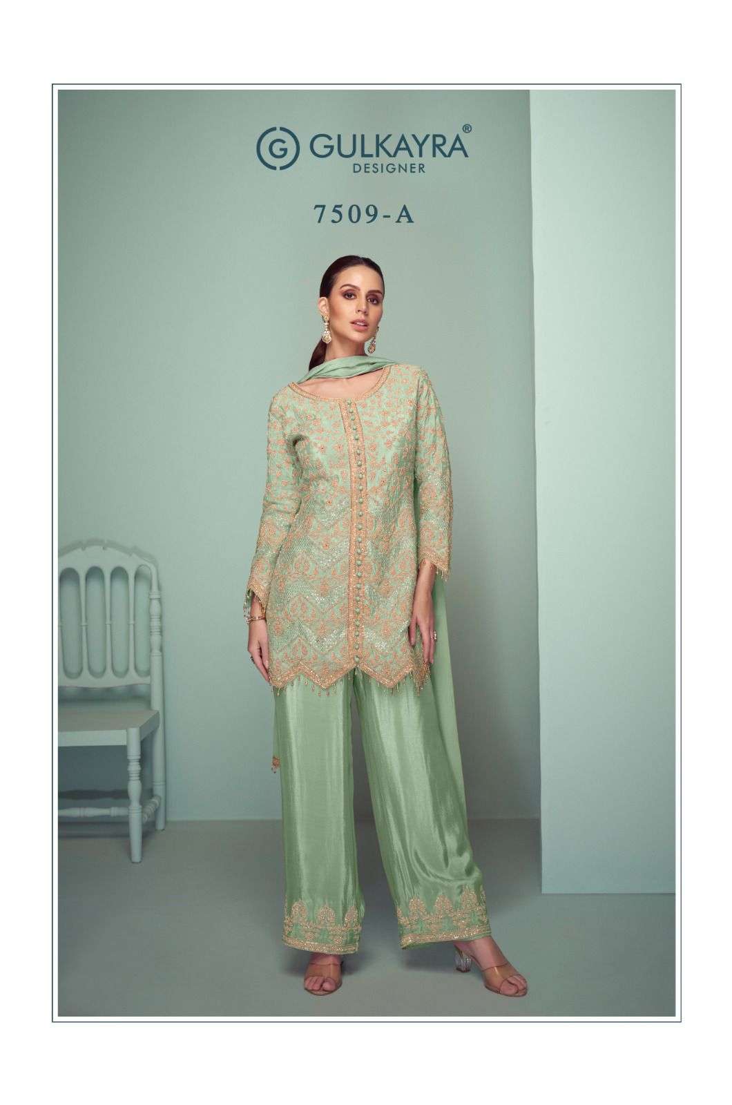 CROWN PLATINUM BY GULKAYRA DESIGNER IN REAL CHINON WITH HAND WORK 