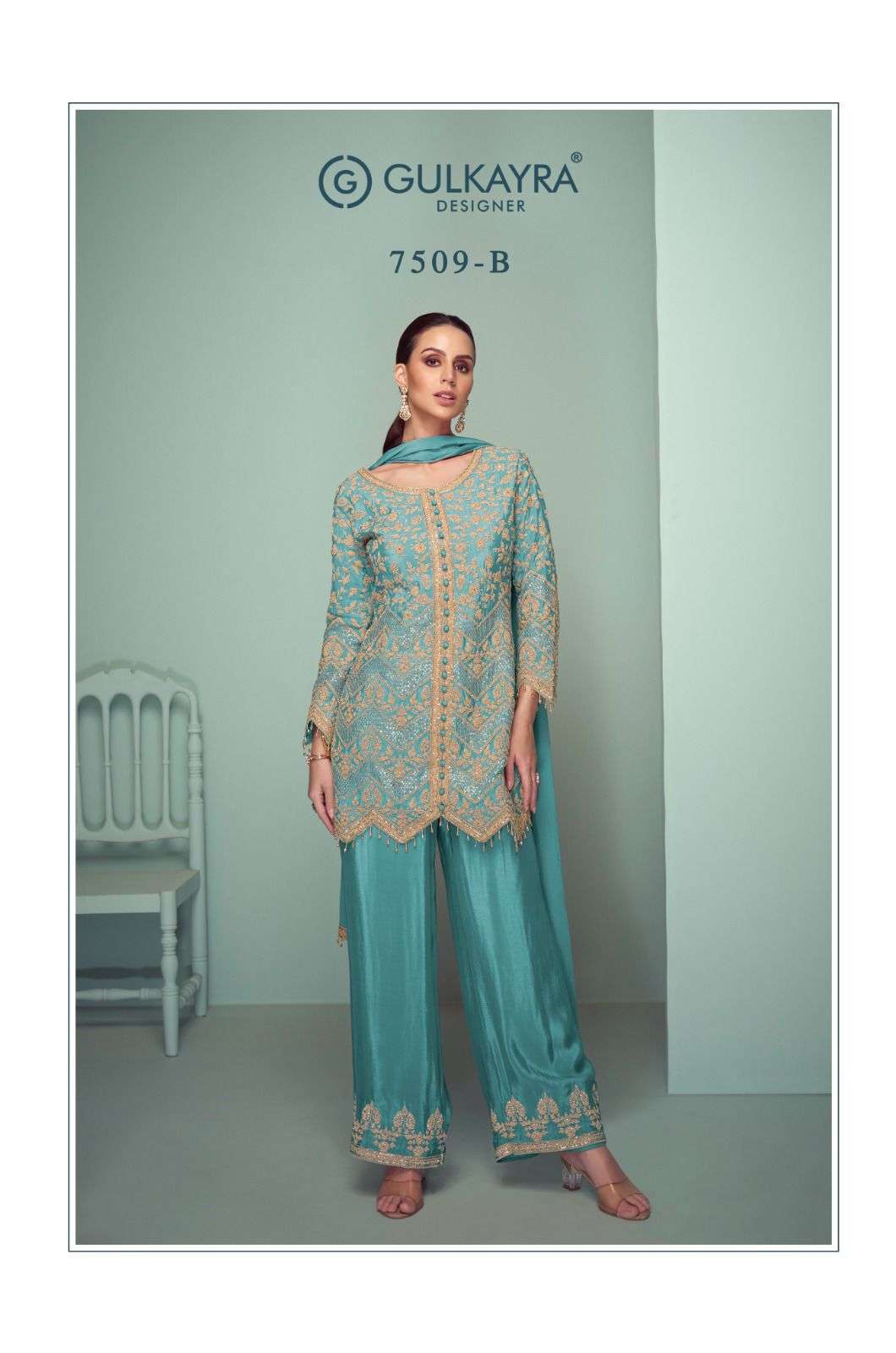 CROWN PLATINUM BY GULKAYRA DESIGNER IN REAL CHINON WITH HAND WORK 