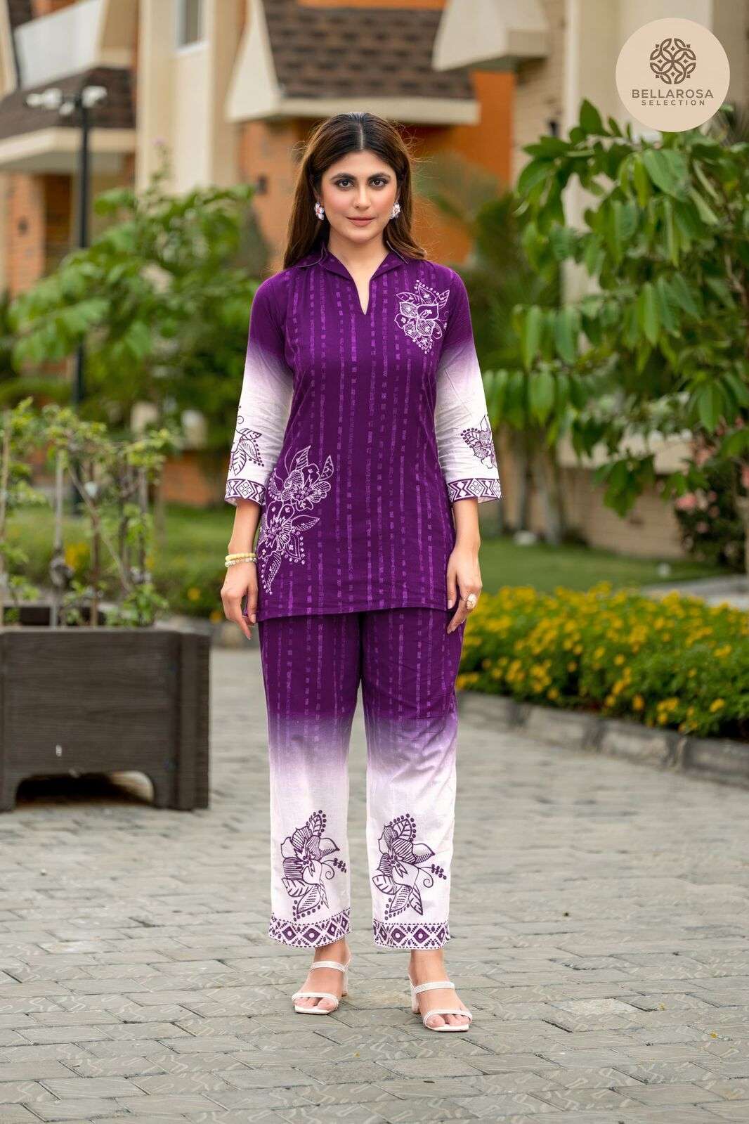 D.NO :- 101 TO 105 BY BELLROSA IN COTTON CO-ORD SET WITH HANDWORK 