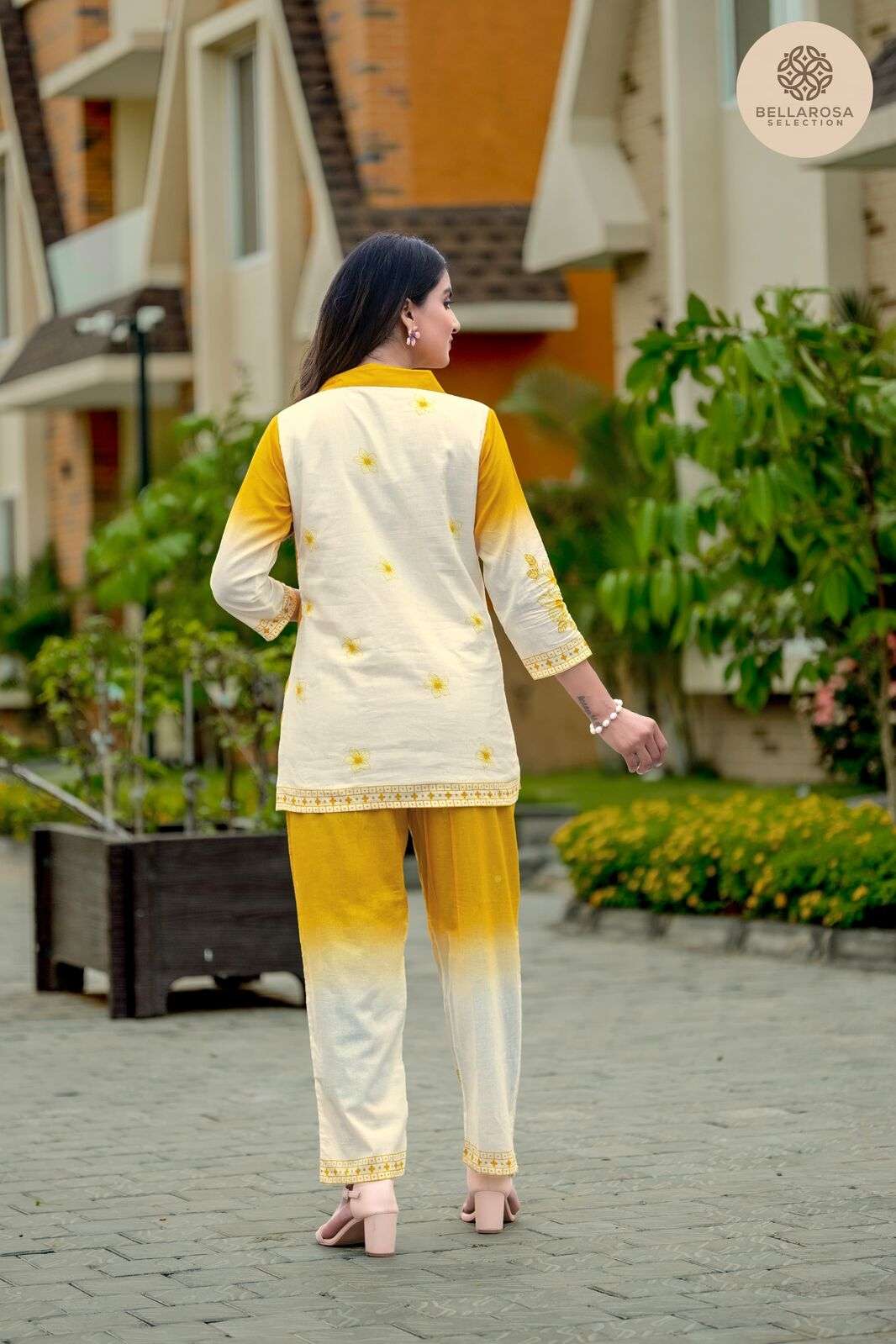 D.NO :- 101 TO 105 BY BELLROSA IN COTTON CO-ORD SET WITH HANDWORK 